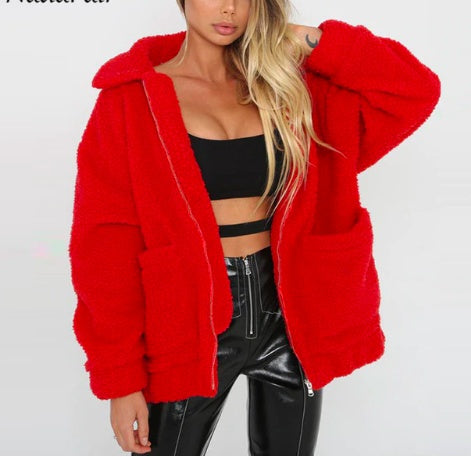 winter warm thick plush coat