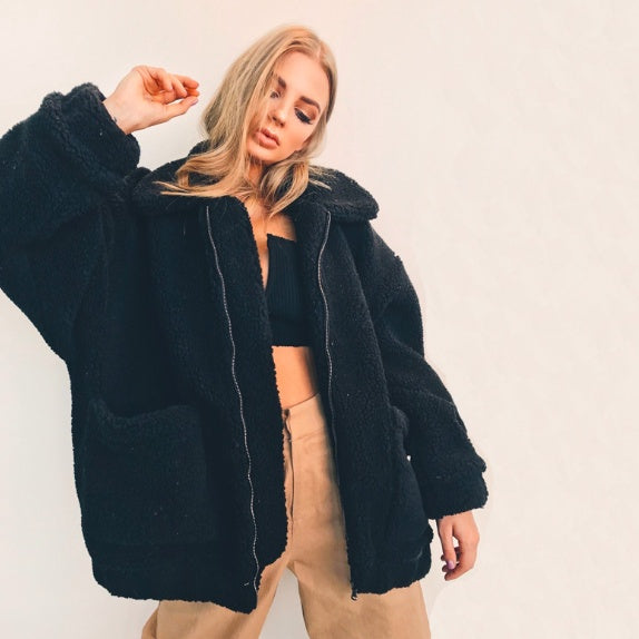 winter warm thick plush coat