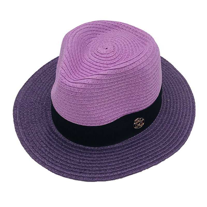 New Color Stitched Braid Hat Straw