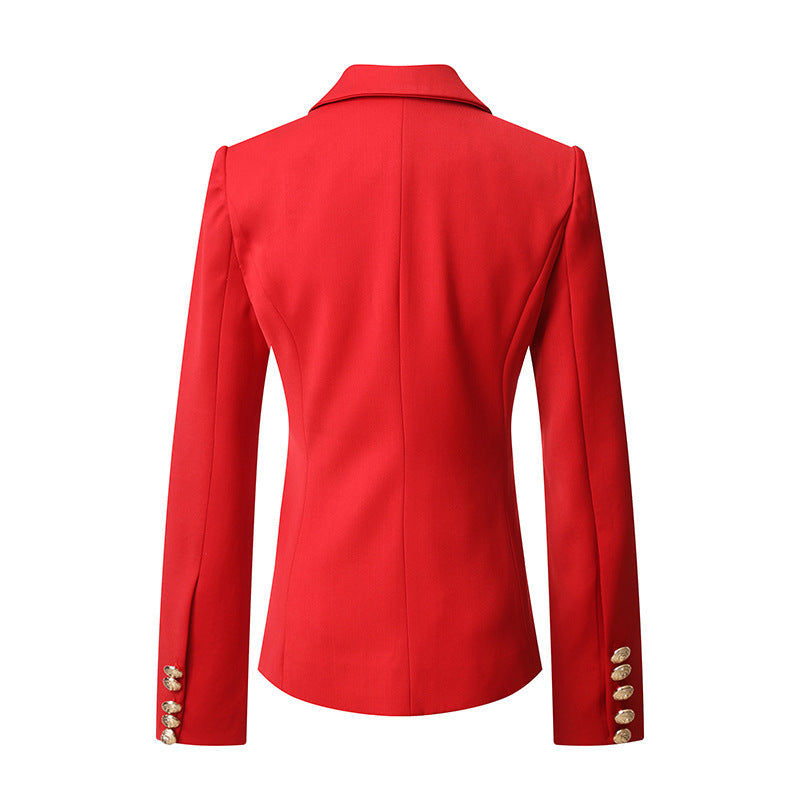 Female Suit Slim Fit Coat Clothing Double Breasted