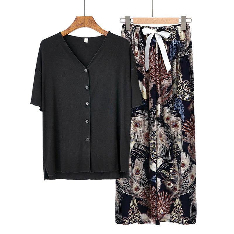 Modal Thin Pajamas Female Cotton Silk Home Clothing