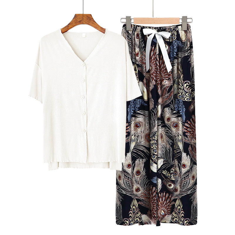 Modal Thin Pajamas Female Cotton Silk Home Clothing