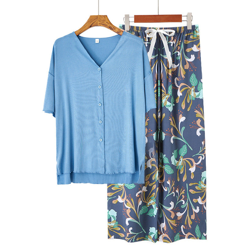 Modal Thin Pajamas Female Cotton Silk Home Clothing