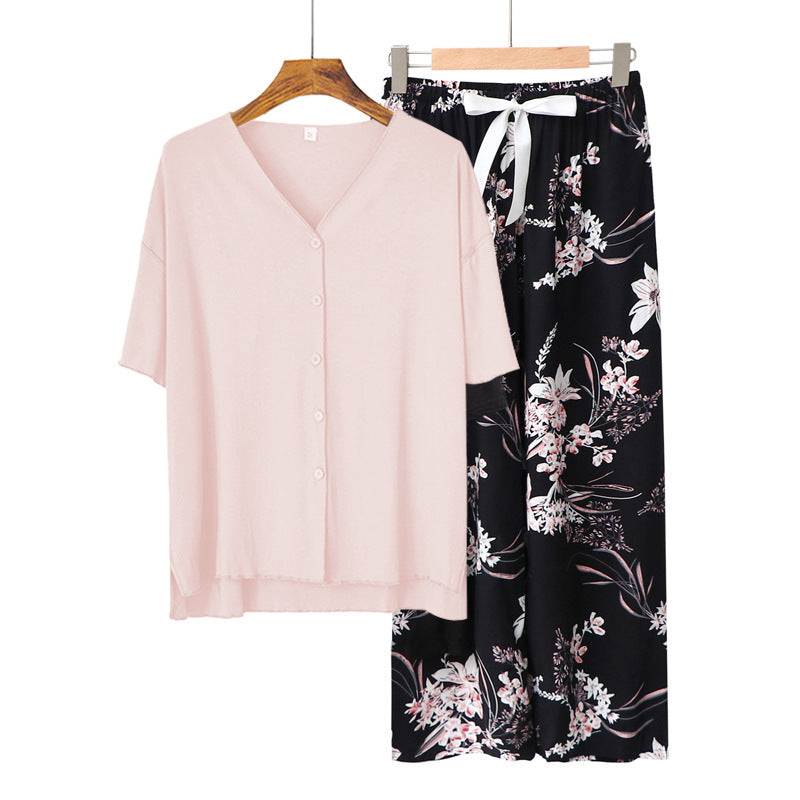 Modal Thin Pajamas Female Cotton Silk Home Clothing