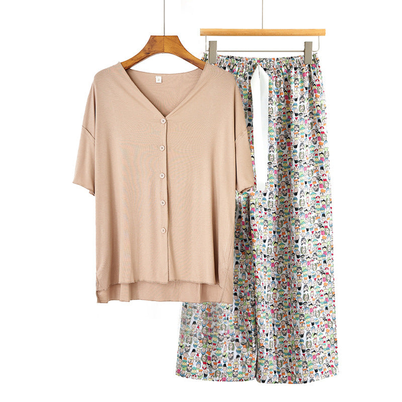 Modal Thin Pajamas Female Cotton Silk Home Clothing