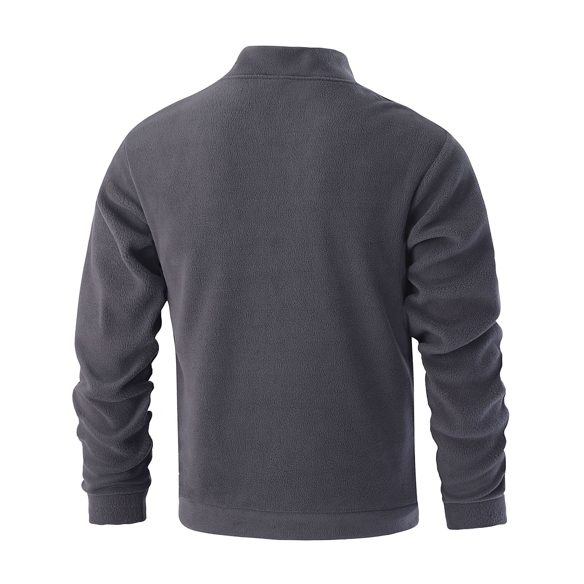 Men's Casual Pullover Jacquard Fleece Stand-up Collar Sweatshirt