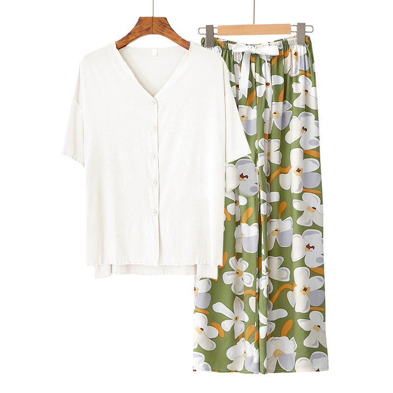 Modal Thin Pajamas Female Cotton Silk Home Clothing