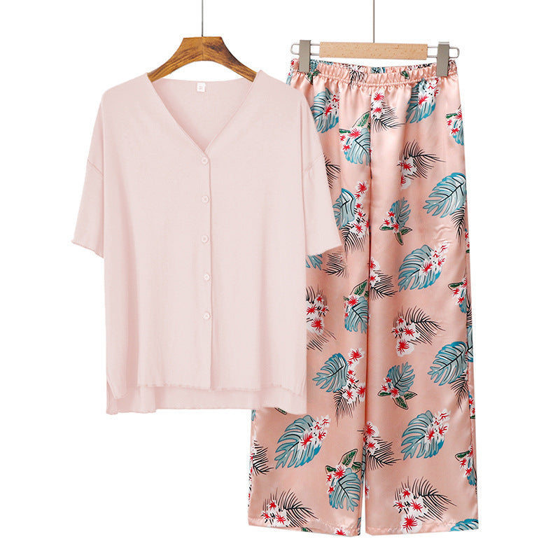 Modal Thin Pajamas Female Cotton Silk Home Clothing