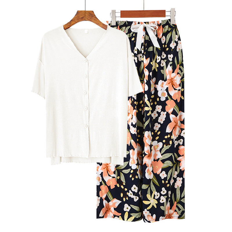 Modal Thin Pajamas Female Cotton Silk Home Clothing