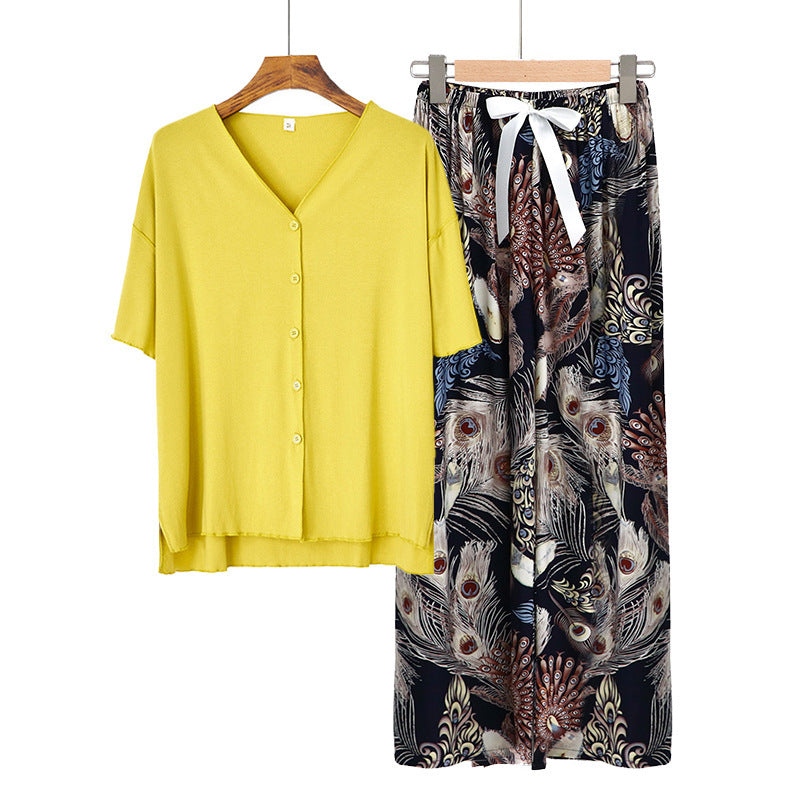Modal Thin Pajamas Female Cotton Silk Home Clothing