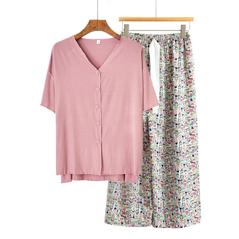 Modal Thin Pajamas Female Cotton Silk Home Clothing