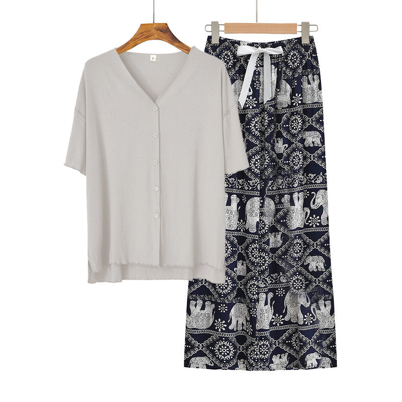 Modal Thin Pajamas Female Cotton Silk Home Clothing