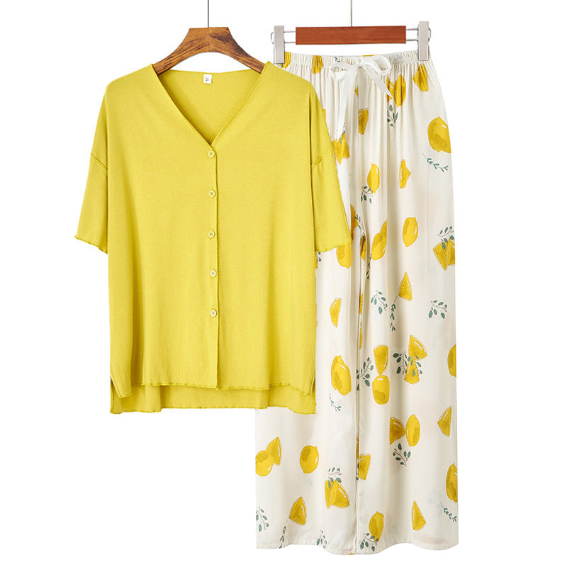 Modal Thin Pajamas Female Cotton Silk Home Clothing