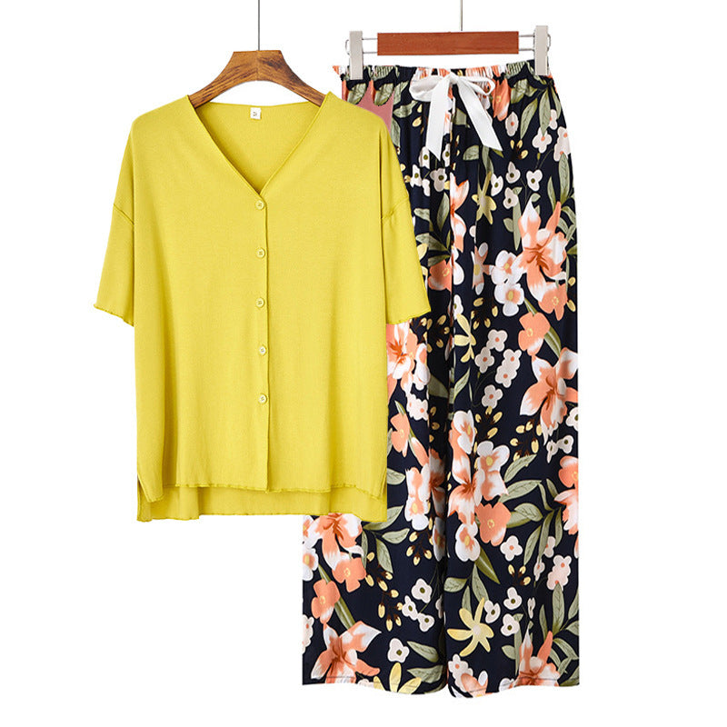 Modal Thin Pajamas Female Cotton Silk Home Clothing