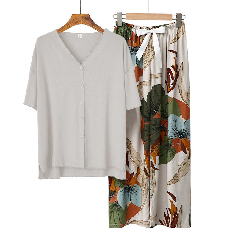 Modal Thin Pajamas Female Cotton Silk Home Clothing