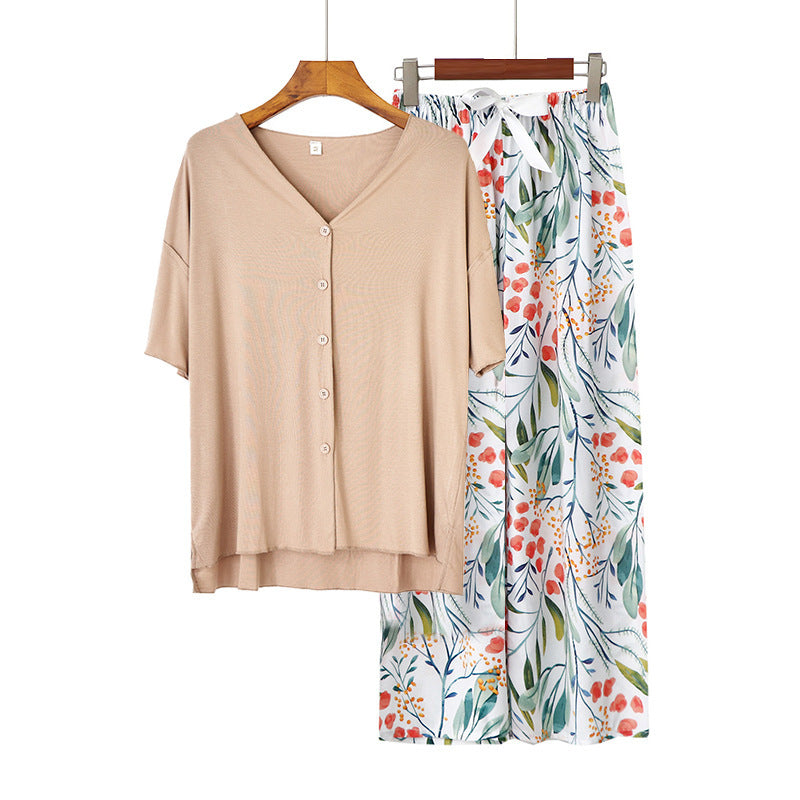 Modal Thin Pajamas Female Cotton Silk Home Clothing