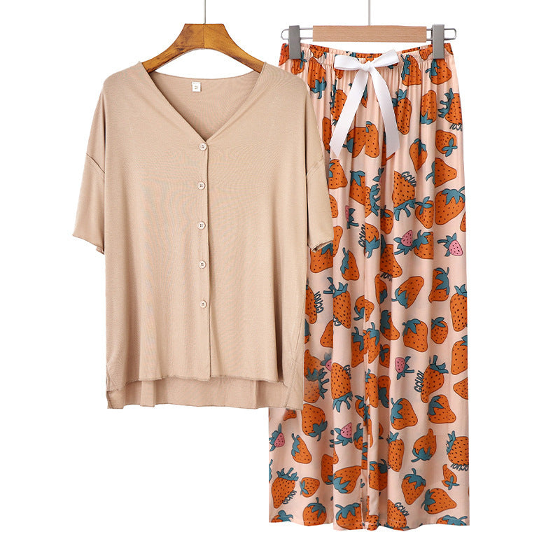 Modal Thin Pajamas Female Cotton Silk Home Clothing