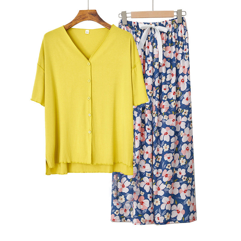 Modal Thin Pajamas Female Cotton Silk Home Clothing