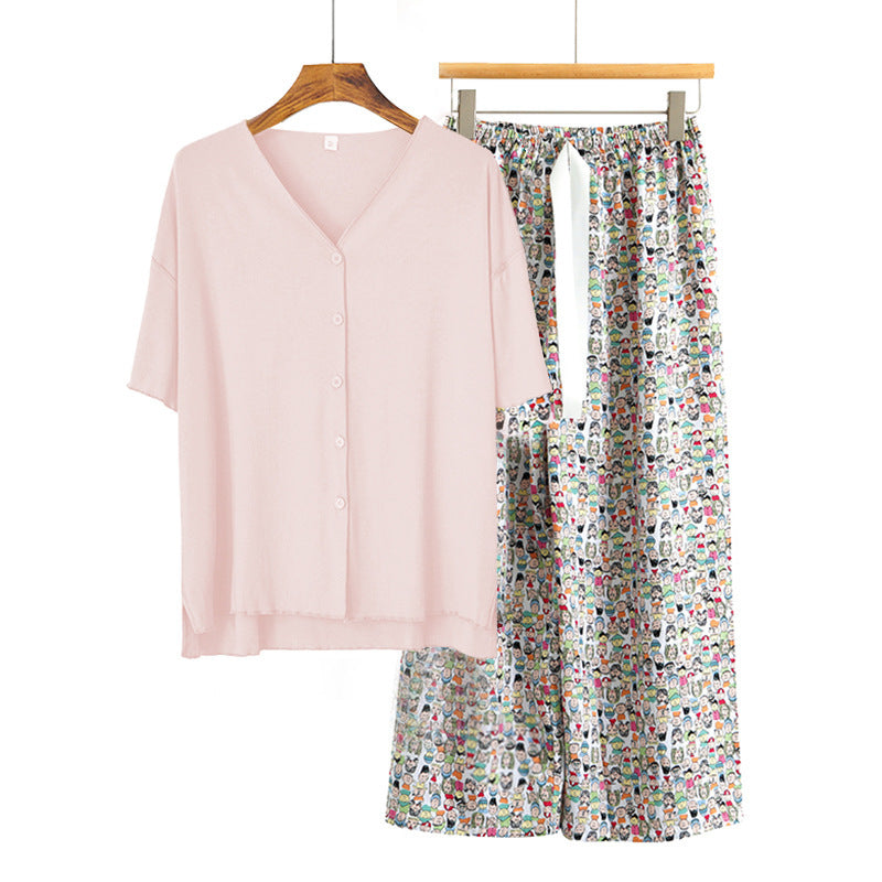 Modal Thin Pajamas Female Cotton Silk Home Clothing
