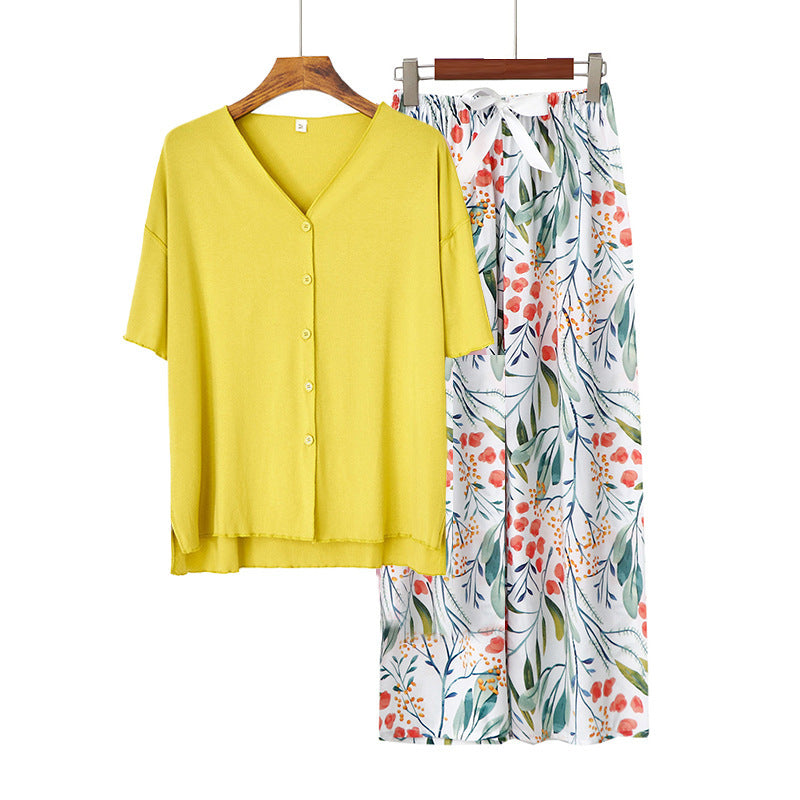 Modal Thin Pajamas Female Cotton Silk Home Clothing