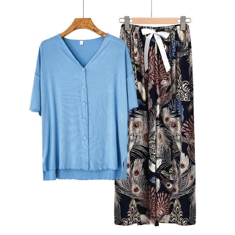 Modal Thin Pajamas Female Cotton Silk Home Clothing