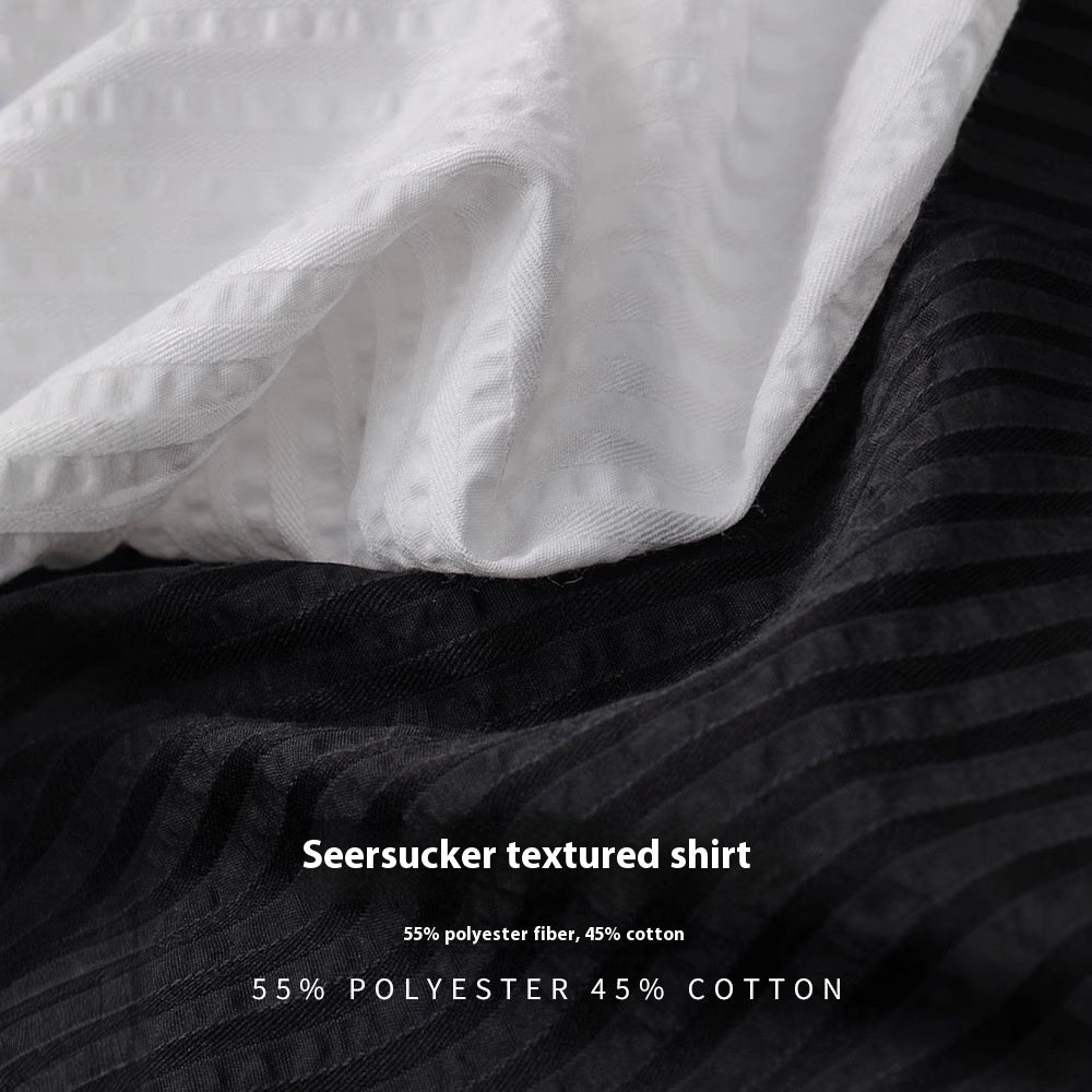 Black Texture Long Sleeve  Shirt