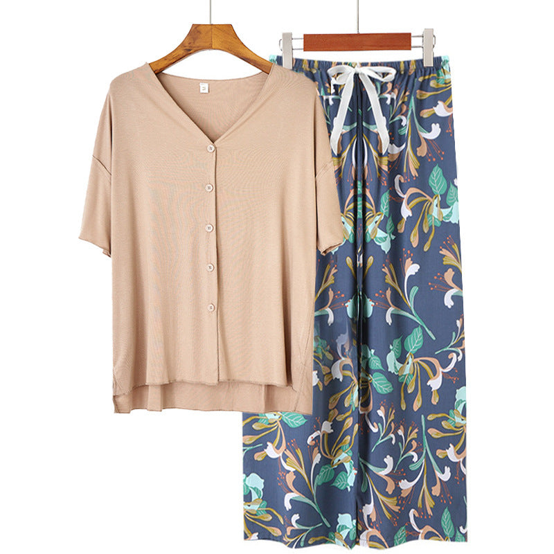 Modal Thin Pajamas Female Cotton Silk Home Clothing