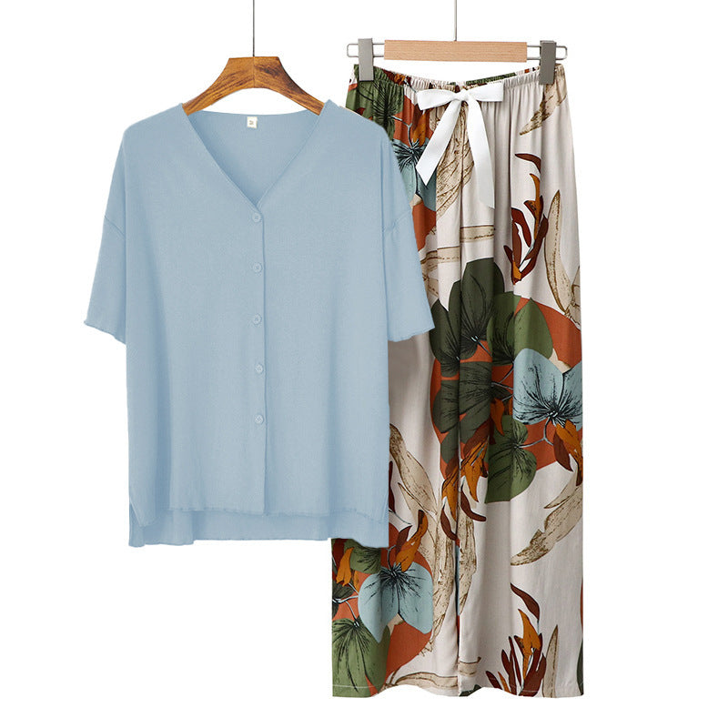 Modal Thin Pajamas Female Cotton Silk Home Clothing