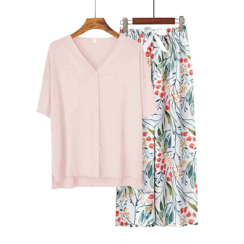 Modal Thin Pajamas Female Cotton Silk Home Clothing