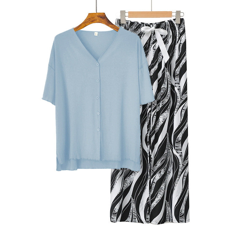 Modal Thin Pajamas Female Cotton Silk Home Clothing