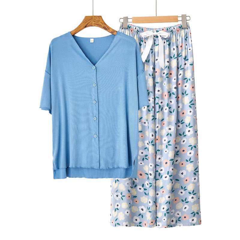 Modal Thin Pajamas Female Cotton Silk Home Clothing