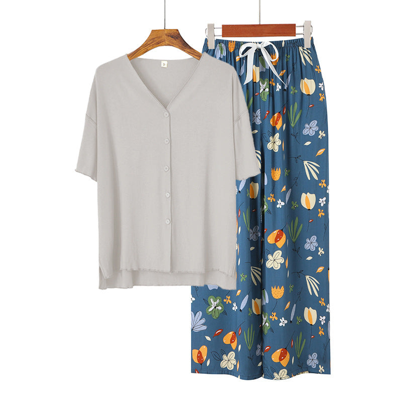 Modal Thin Pajamas Female Cotton Silk Home Clothing