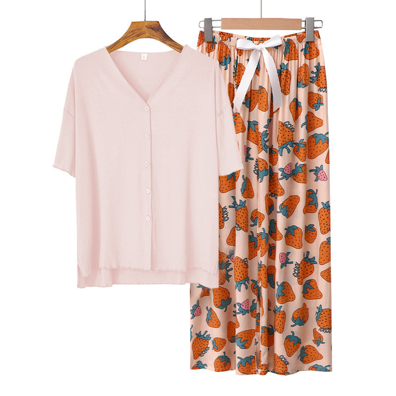 Modal Thin Pajamas Female Cotton Silk Home Clothing