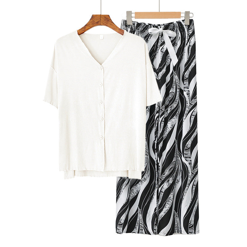 Modal Thin Pajamas Female Cotton Silk Home Clothing