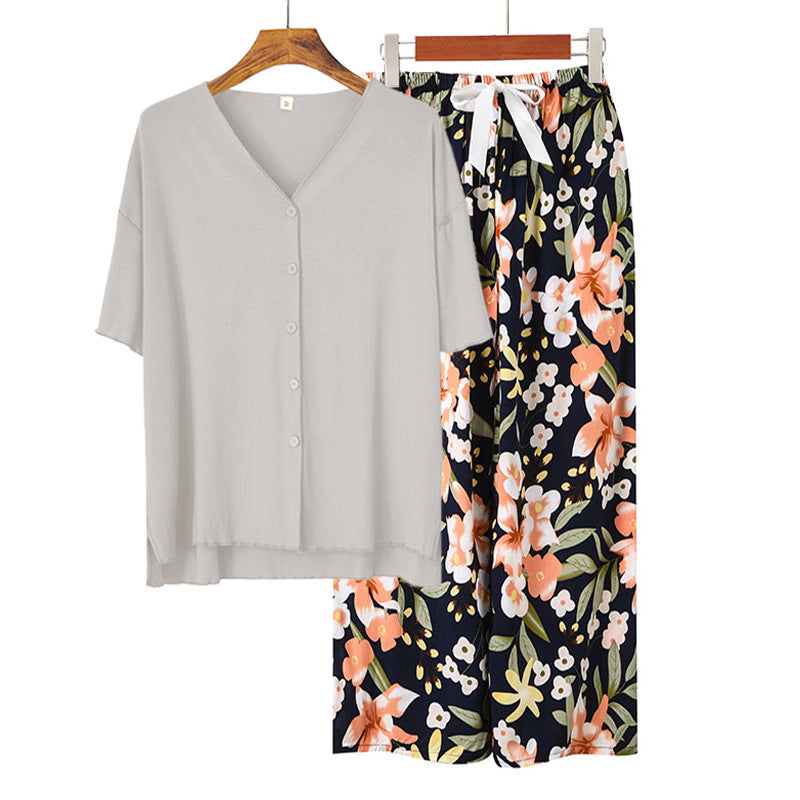 Modal Thin Pajamas Female Cotton Silk Home Clothing
