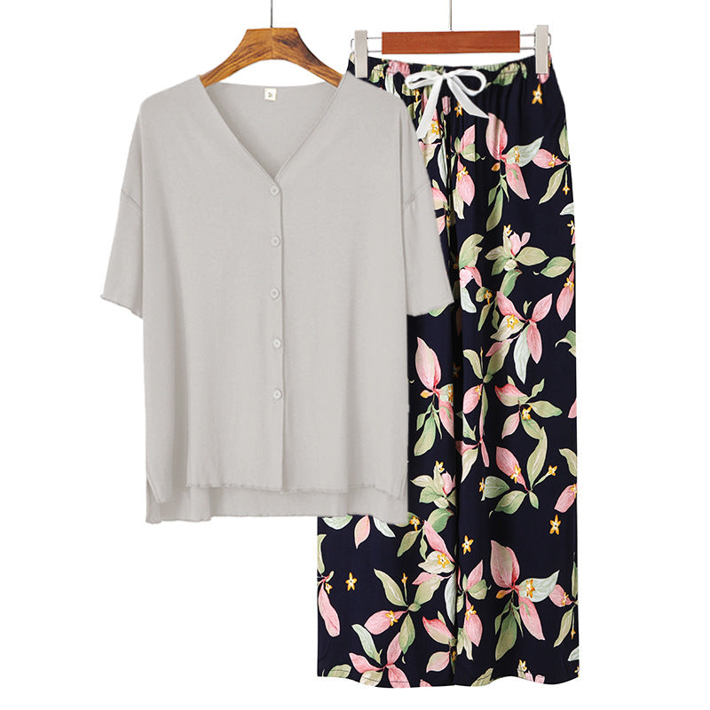 Modal Thin Pajamas Female Cotton Silk Home Clothing