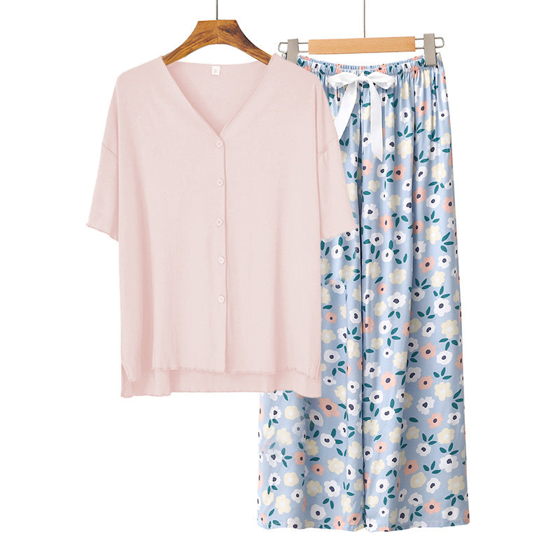 Modal Thin Pajamas Female Cotton Silk Home Clothing