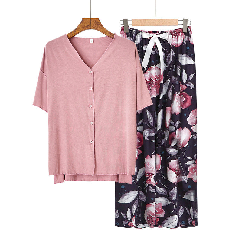 Modal Thin Pajamas Female Cotton Silk Home Clothing