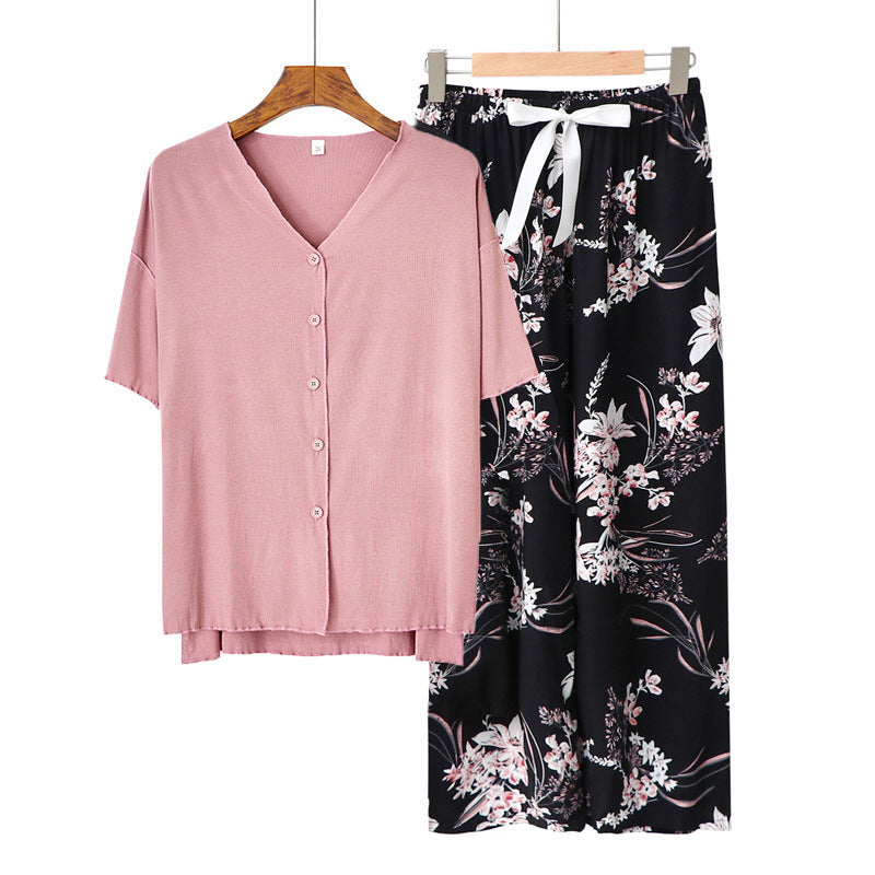Modal Thin Pajamas Female Cotton Silk Home Clothing