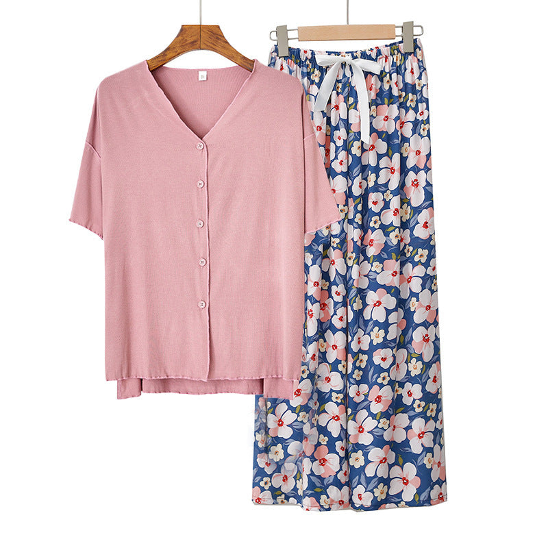 Modal Thin Pajamas Female Cotton Silk Home Clothing