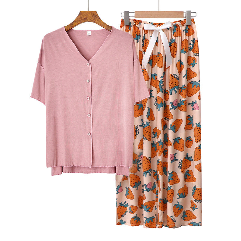 Modal Thin Pajamas Female Cotton Silk Home Clothing