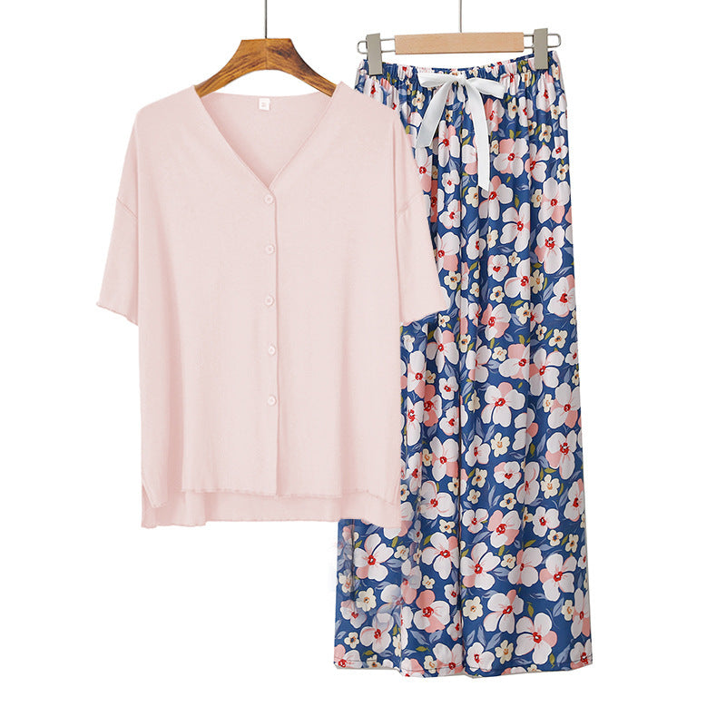 Modal Thin Pajamas Female Cotton Silk Home Clothing