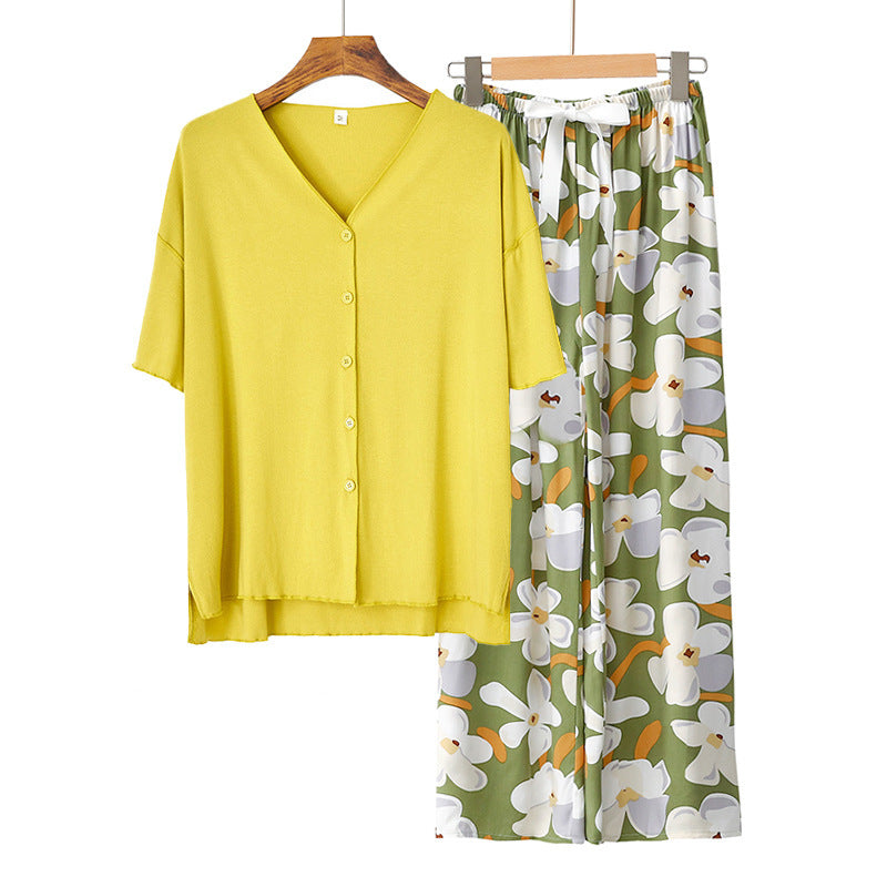 Modal Thin Pajamas Female Cotton Silk Home Clothing