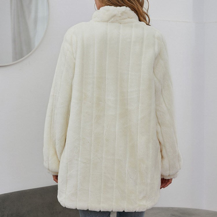 Coat White Winter Floral Jacket