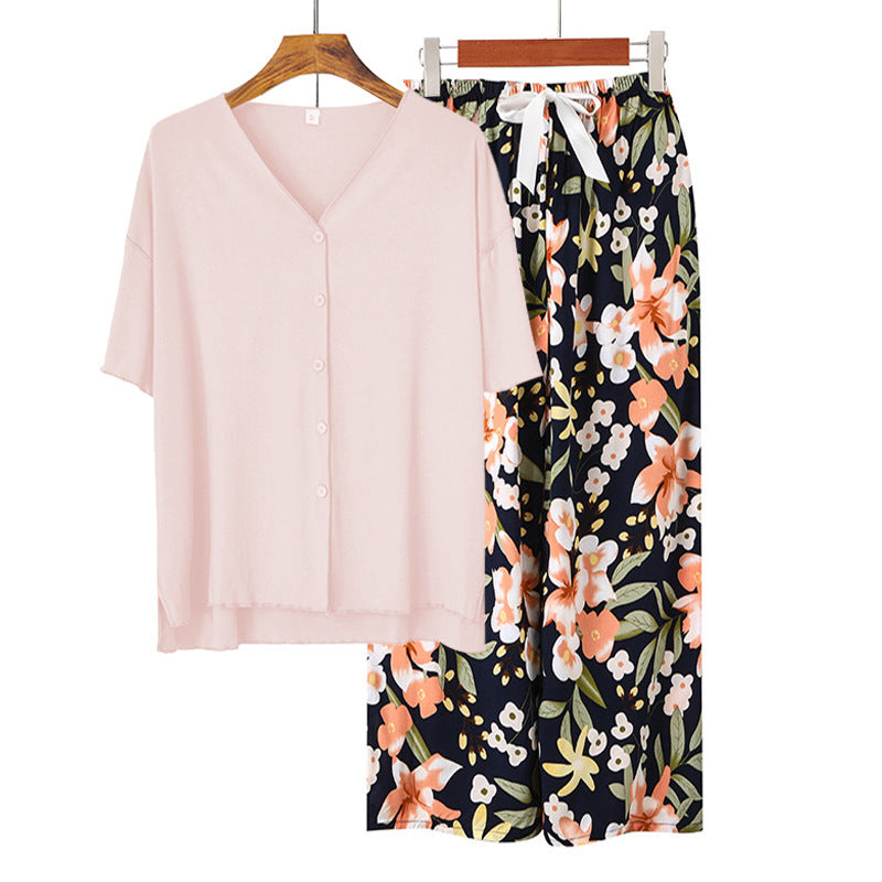 Modal Thin Pajamas Female Cotton Silk Home Clothing