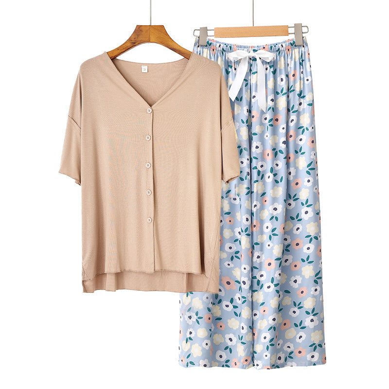 Modal Thin Pajamas Female Cotton Silk Home Clothing