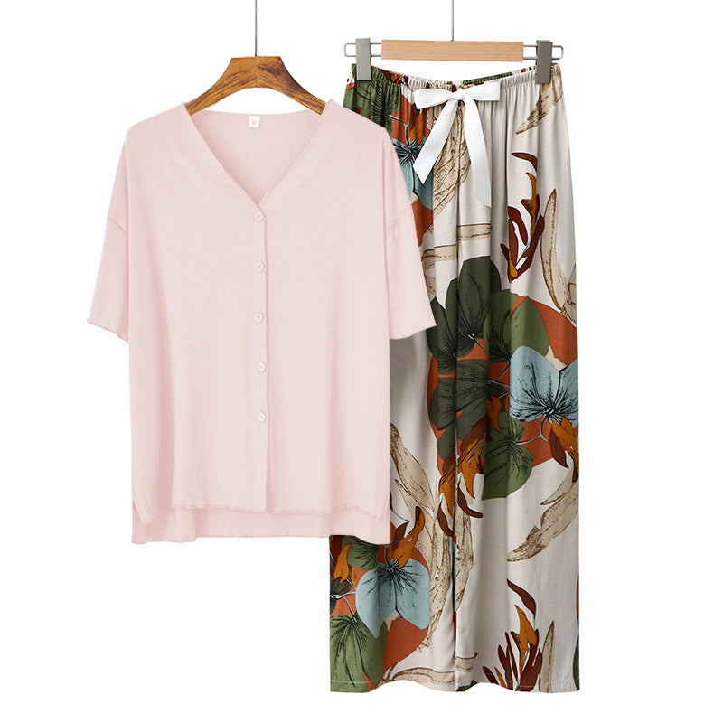 Modal Thin Pajamas Female Cotton Silk Home Clothing