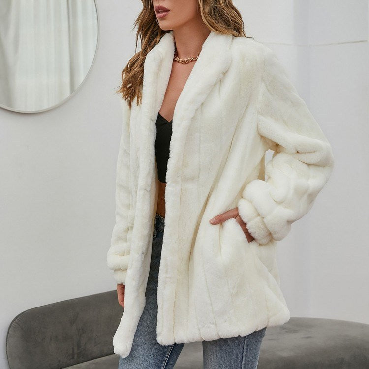 Coat White Winter Floral Jacket