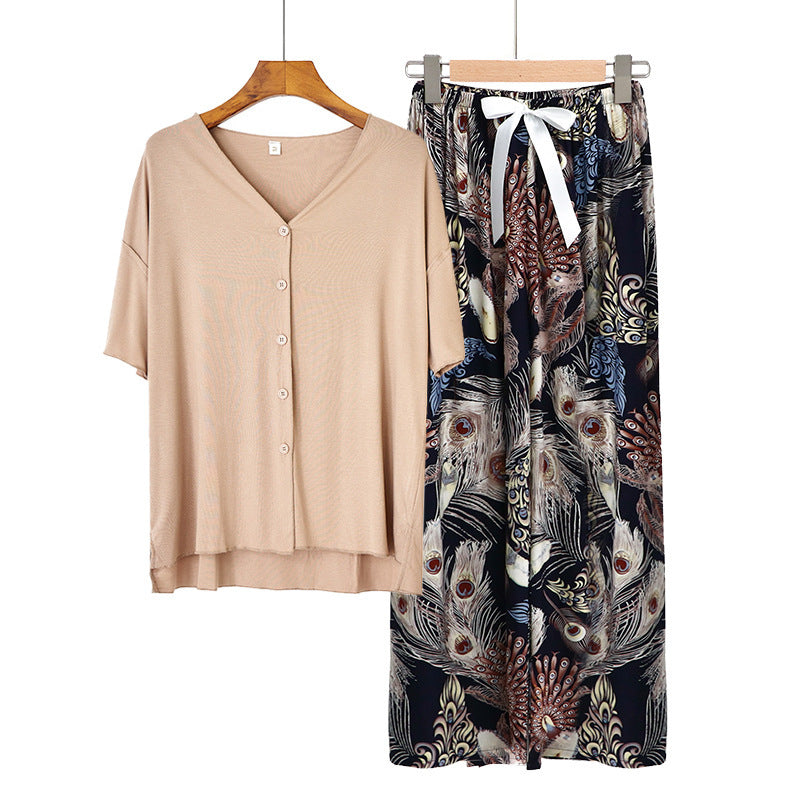 Modal Thin Pajamas Female Cotton Silk Home Clothing