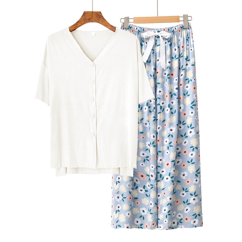 Modal Thin Pajamas Female Cotton Silk Home Clothing
